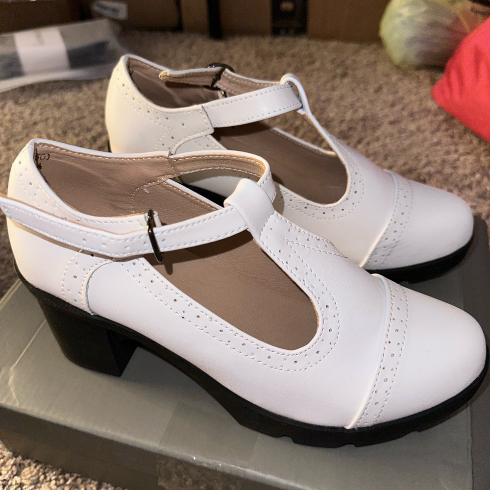 Cute white ankle booties